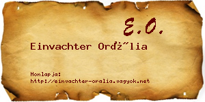 Einvachter Orália névjegykártya